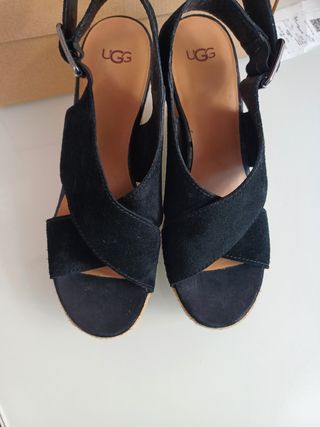 Sandalias cuña UGG negras