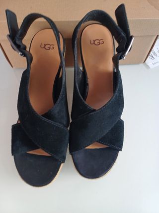 Sandalias cuña UGG negras