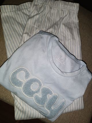 Pijama Primark rayas azul - M