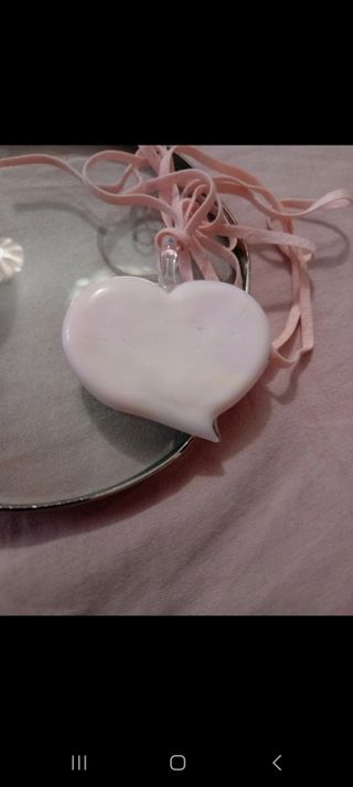 Collana cuore Murano rosa e anello +qqqqqqqqqqqq