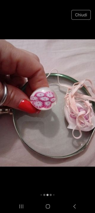 Collana cuore Murano rosa e anello +qqqqqqqqqqqq