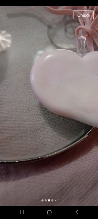 Collana cuore Murano rosa e anello +qqqqqqqqqqqq