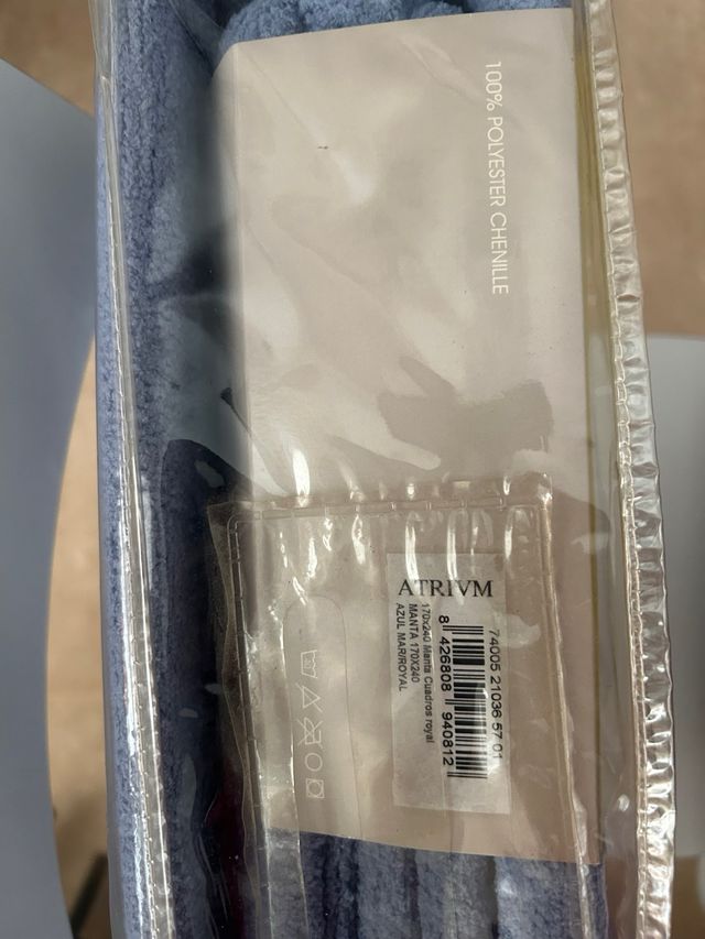 Manta Chenilla Azul - 170x240cm