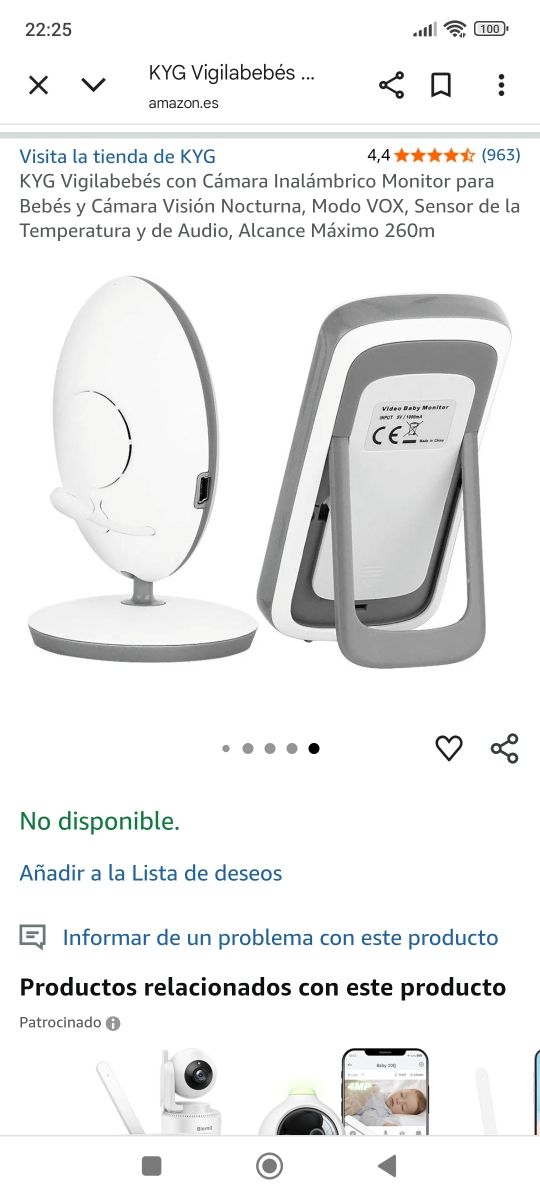 Monitor Bebé KYG con cámara