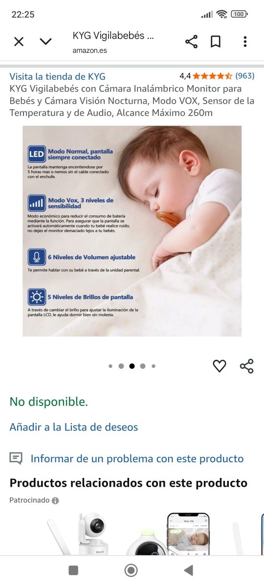 Monitor Bebé KYG con cámara