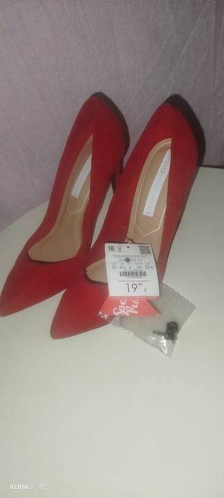 Zapatos rojos tacón - talla 37