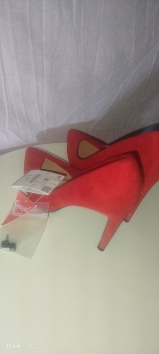 Zapatos rojos tacón - talla 37