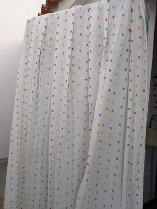2 Cortinas infantil - puntos multicolor