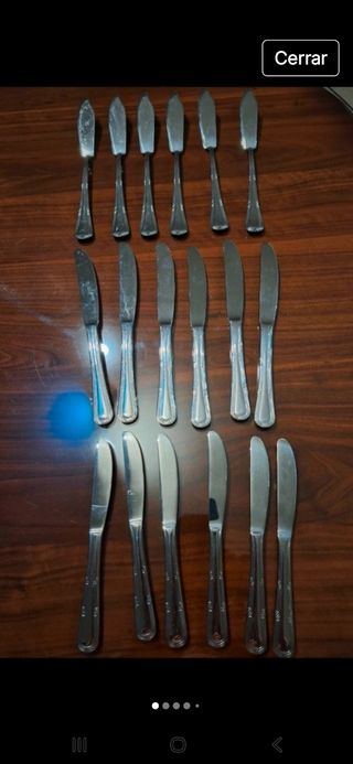 18 Cuchillos de metal - Plateados
