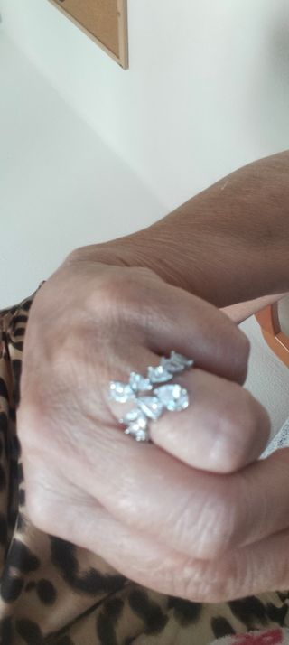 Anillo circonitas plata 925 ajustable.