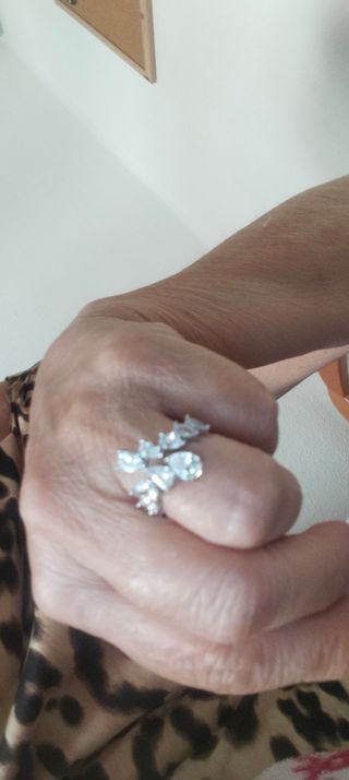 Anillo circonitas plata 925 ajustable.