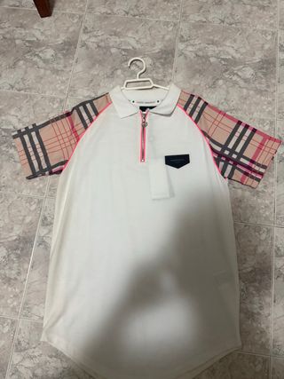 Camiseta Gianni Kavanagh blanca y rosa-NUEVA