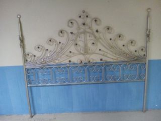 Cabecero forja metal plateado