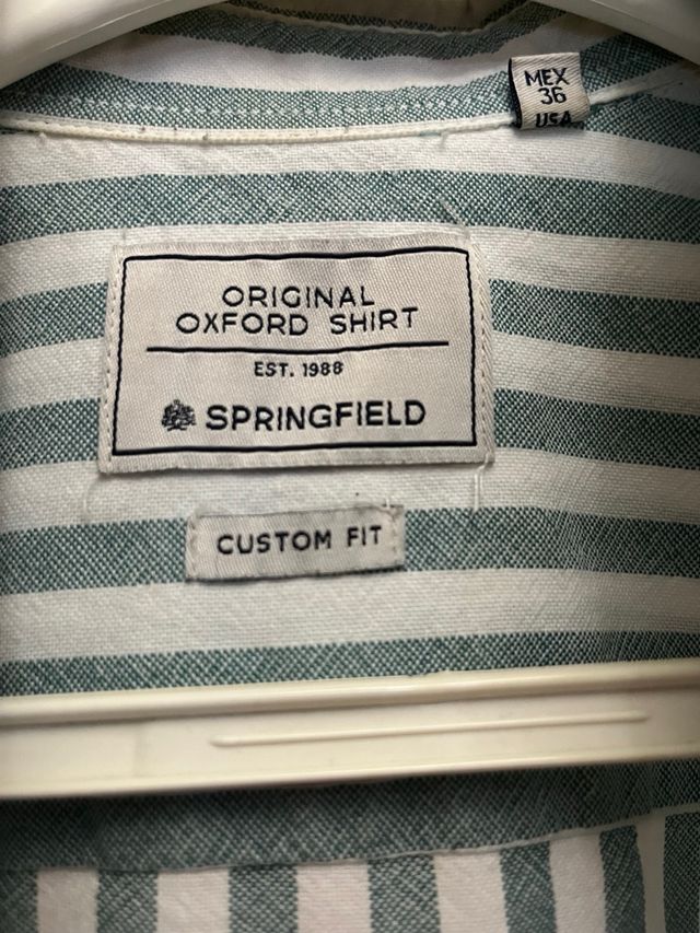 Camisa rayas verde-blanca hombre