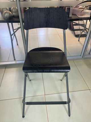 Banco plegable negro - madera y metal