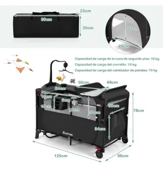 Cuna Portátil Costway - Bebé