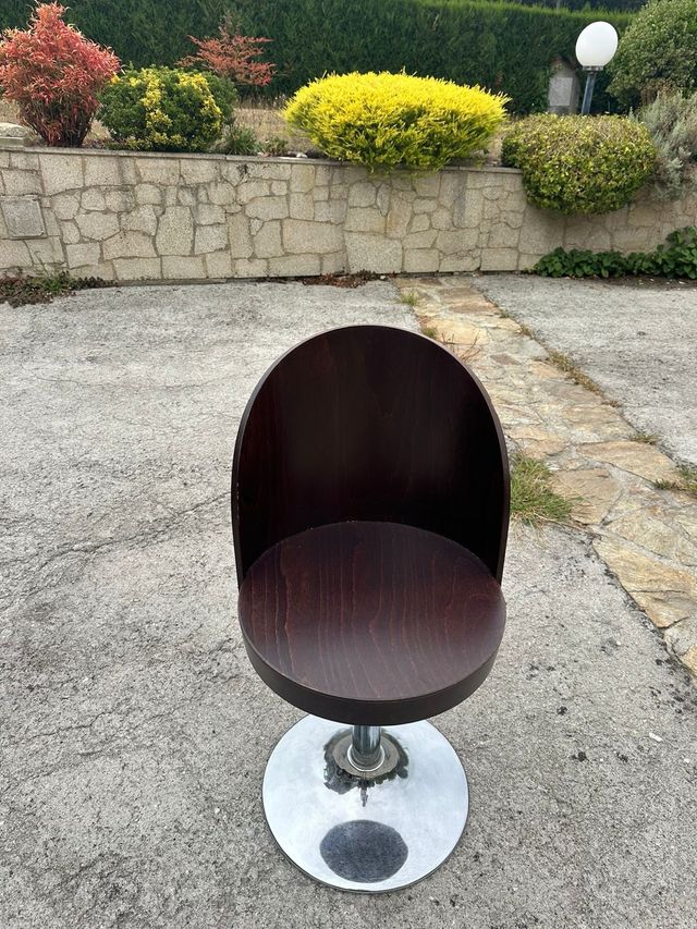 Silla giratoria madera marrón