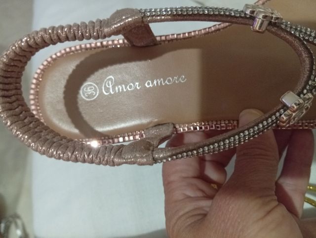 Sandalias Amor Amores Doradas Talla 36