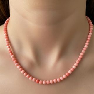 Collar cuentas coral fino 