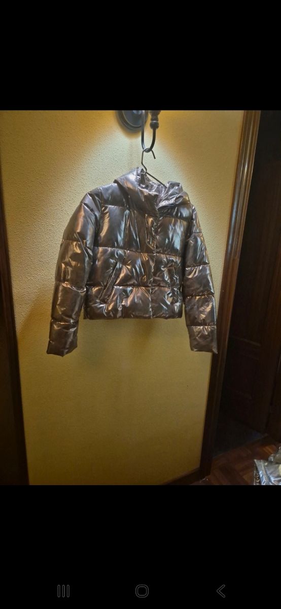 Cazadora niña bronce metalizada