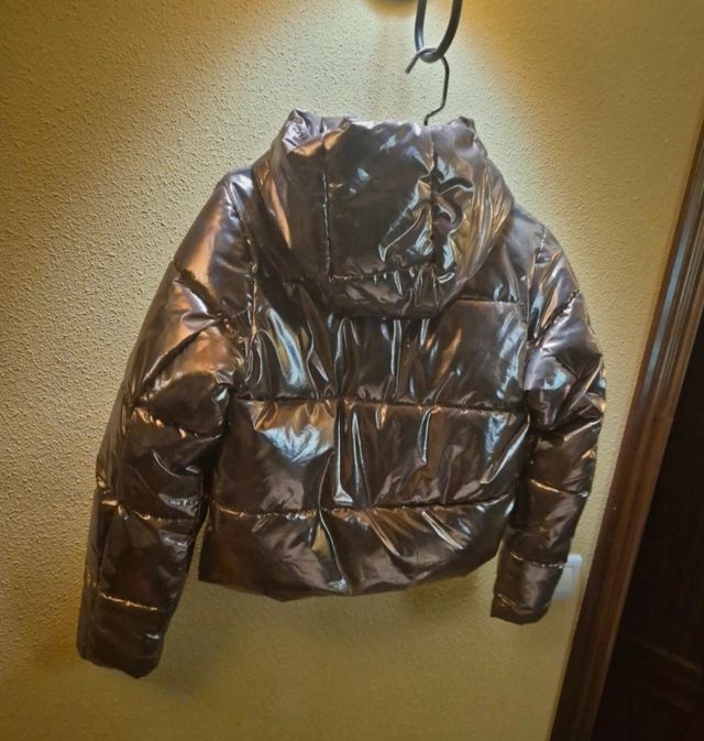 Cazadora niña bronce metalizada