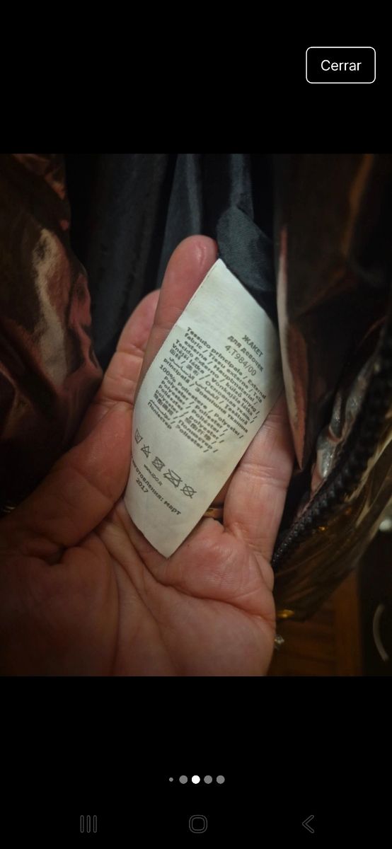 Cazadora niña bronce metalizada