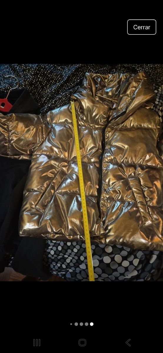 Cazadora niña bronce metalizada