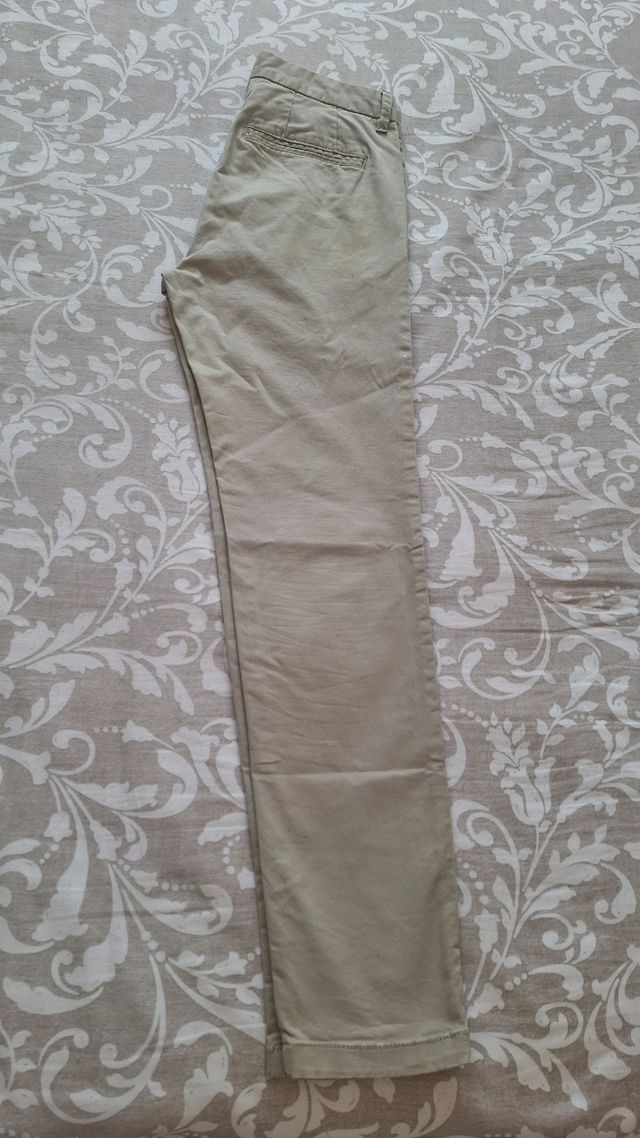 Pantalón vestir beige hombre