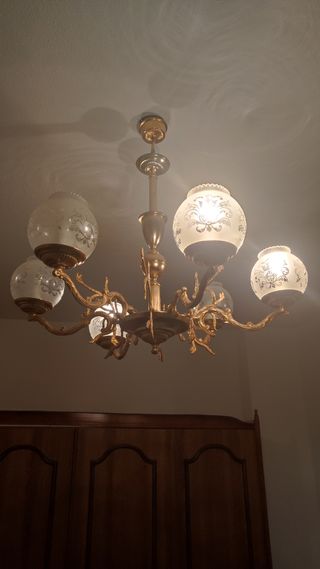 Araña dorada 4 luces - Vintage