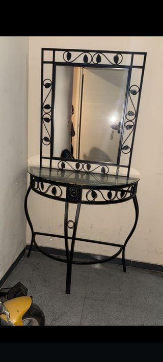 espejo metal negro