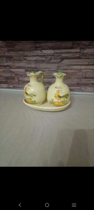 Set Olio Aceto Ceramica Vintage