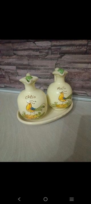 Set Olio Aceto Ceramica Vintage