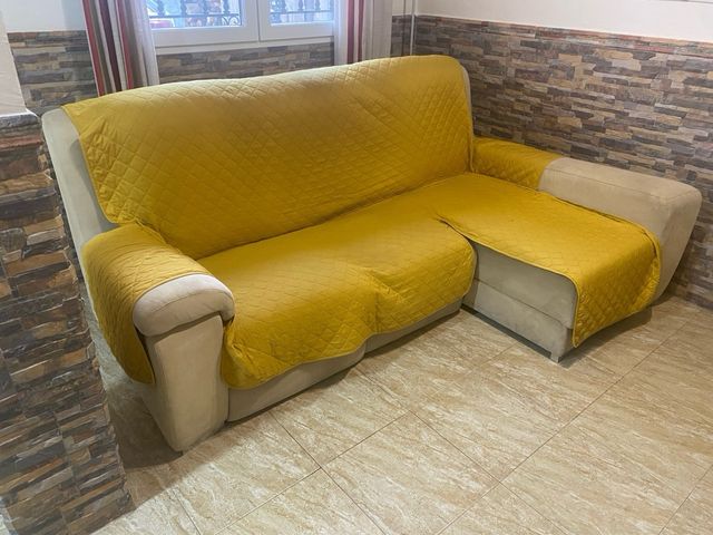 Sofá chaise longue 3 plazas beige