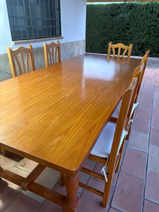 Mesa Comedor Pino + 8 Sillas