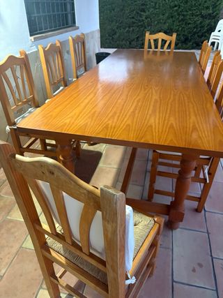 Mesa Comedor Pino + 8 Sillas
