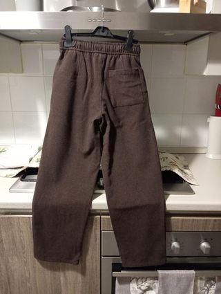 Pantaloni bimbo marroni a righe nere