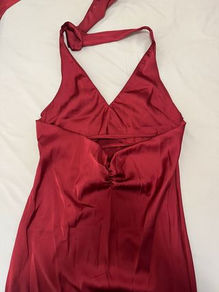 Vestido satén rojo espalda abierta