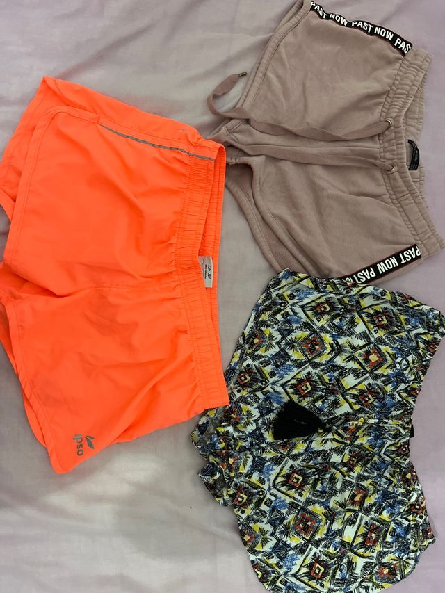 3 Shorts: Naranja, Rosa, Estampado