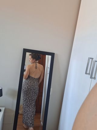 Vestido largo estampado leopardo