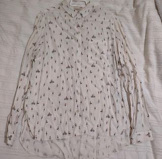 Camisa blanca estampada