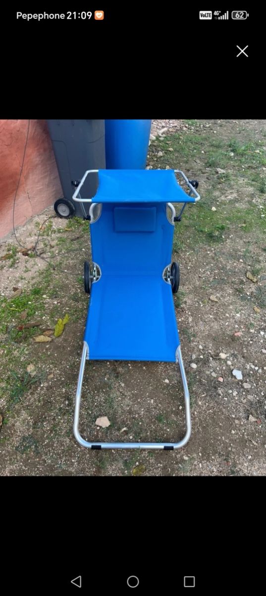 Tumbona plegable playa con carrito
