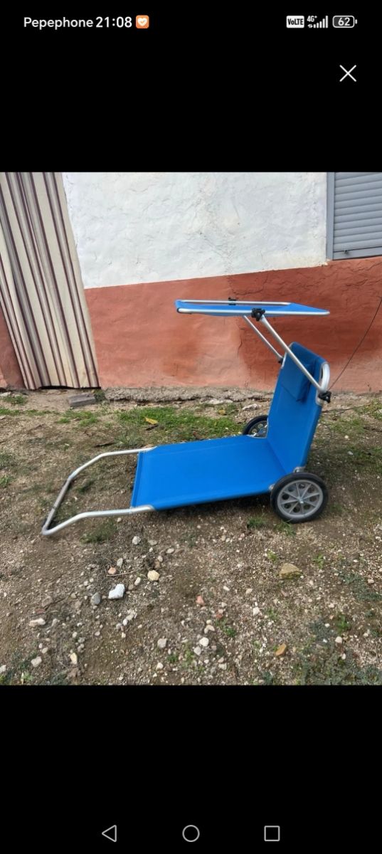Tumbona plegable playa con carrito