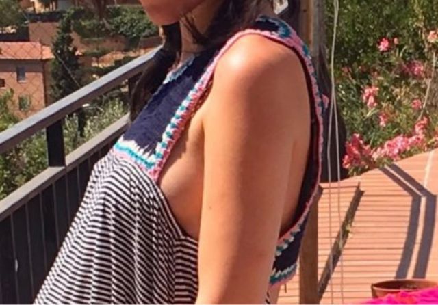 Vestido crochet y rayas Women'secret