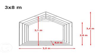 Carpa pérgola 3x8m - Blanca