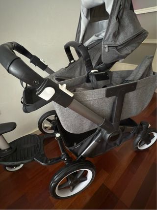 Bugaboo Donkey 5 gemelar gris + accesorios