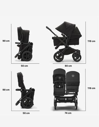 Bugaboo Donkey 5 gemelar gris + accesorios