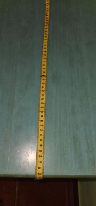 Mesa escritorio madera maciza azul
