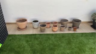 Maceteros barro: beige y marrón