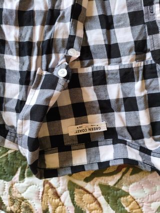 Camisa Green Coast cuadros blanco-negro