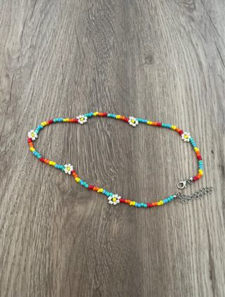 Collar, pulsera y anillo multicolor